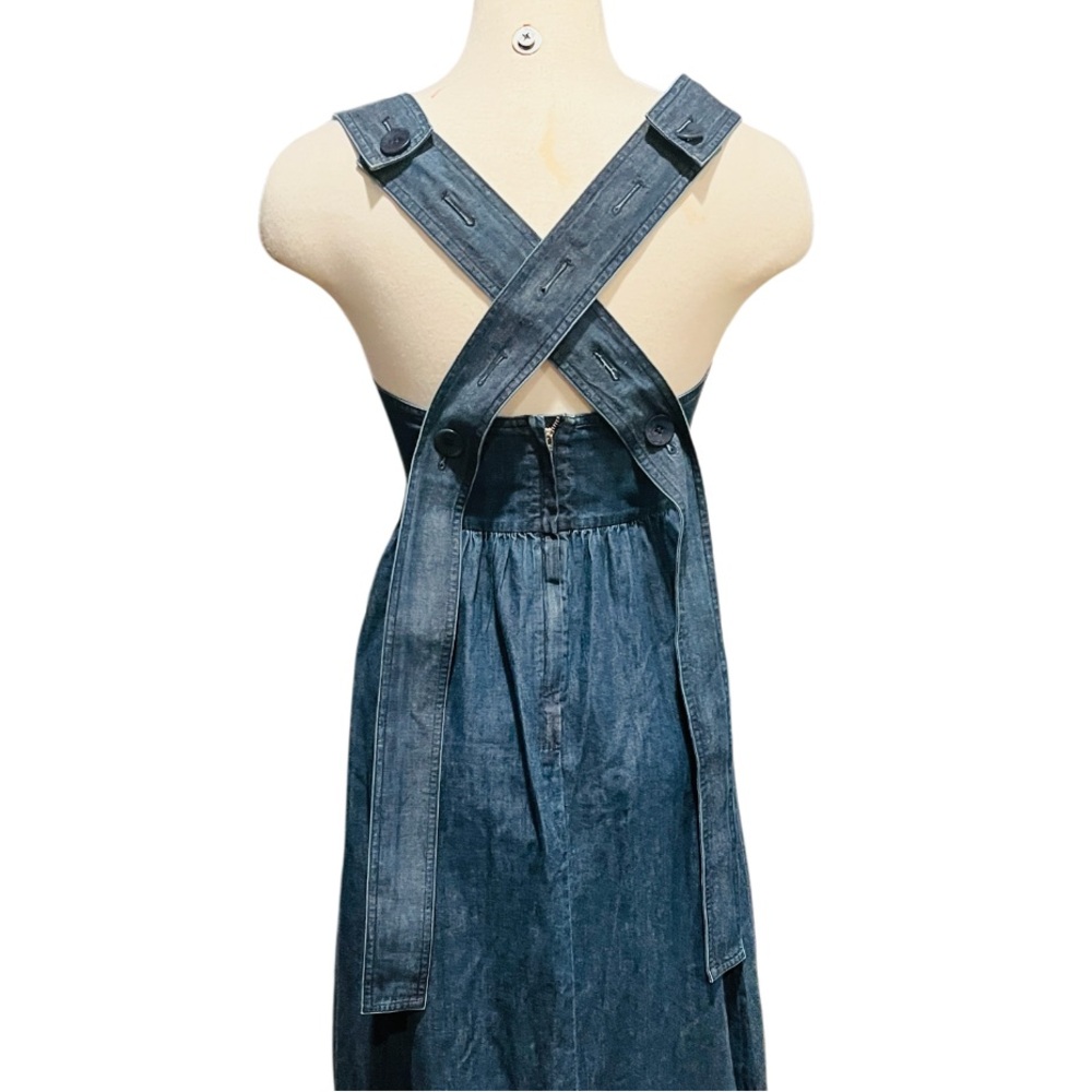 Tibi Light Weight Stone Wash Sculpted Dress Dark Enzyme Wash Size 6 NWT - Picture 10 of 16